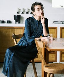 INDIVI | 【太田莉菜さん着用/洗える/2WAY/インポート】ドット柄フィット＆フレア ワンピース(ワンピース)