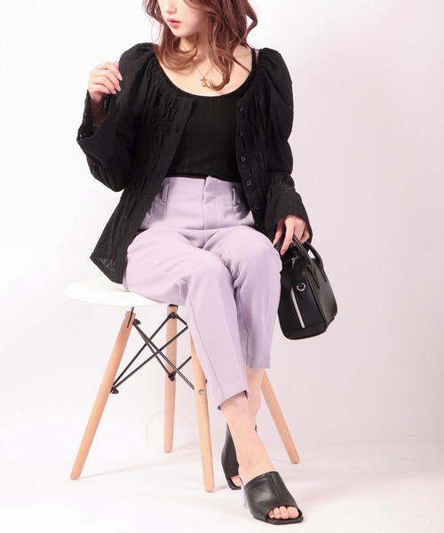 Brownie（ブラウニー）の「Brownie 前後2WAY フラワーカットソー シャーリングプルオーバー（Tシャツ/カットソー・レディース・アイボリー/パープル/ブラック/サックスブルー・FREE）」の21枚目の写真