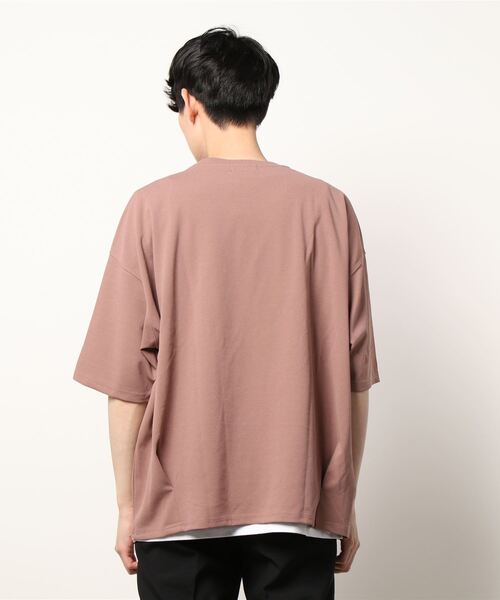 BACK NUMBER（バックナンバー）の「【BACK NUMBER】ゆったりTシャツとタンクトップの2点セット、バルーンＴレイヤード（アンサンブル・メンズ・ダークベージュ/ダークグレー/フューシャピンク/ブルー/ケリーグリーン/オフホワイト・L/XL/M）」の7枚目の写真