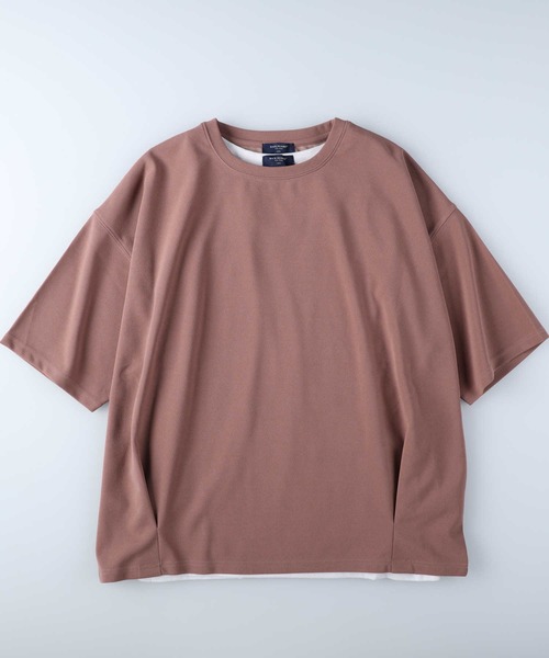BACK NUMBER（バックナンバー）の「【BACK NUMBER】ゆったりTシャツとタンクトップの2点セット、バルーンＴレイヤード（アンサンブル・メンズ・ダークベージュ/ダークグレー/フューシャピンク/ブルー/ケリーグリーン/オフホワイト・L/XL/M）」の11枚目の写真