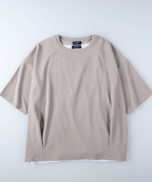 BACK NUMBER（バックナンバー）の「【BACK NUMBER】ゆったりTシャツとタンクトップの2点セット、バルーンＴレイヤード（アンサンブル・メンズ・ダークベージュ/ダークグレー/フューシャピンク/ブルー/ケリーグリーン/オフホワイト・L/XL/M）」の12枚目の写真