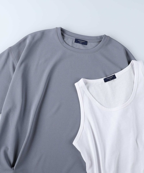 BACK NUMBER（バックナンバー）の「【BACK NUMBER】ゆったりTシャツとタンクトップの2点セット、バルーンＴレイヤード（アンサンブル・メンズ・ダークベージュ/ダークグレー/フューシャピンク/ブルー/ケリーグリーン/オフホワイト・L/XL/M）」の18枚目の写真