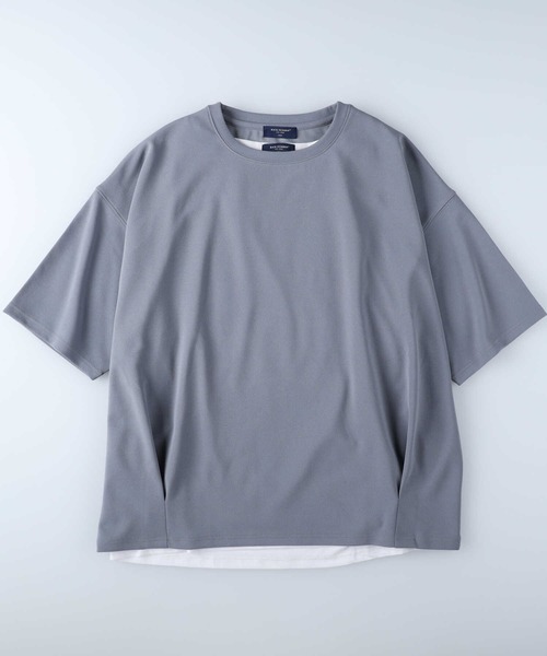 BACK NUMBER（バックナンバー）の「【BACK NUMBER】ゆったりTシャツとタンクトップの2点セット、バルーンＴレイヤード（アンサンブル・メンズ・ダークベージュ/ダークグレー/フューシャピンク/ブルー/ケリーグリーン/オフホワイト・L/XL/M）」の21枚目の写真