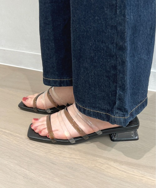 apres jour（アプレジュール）の「スクエアクリアヒールサンダル【ZOZOTOWN限定アイテム】（サンダル・レディース・アイボリー/ピンクベージュ/ブラック・SMALL/X-LARGE/MEDIUM/LARGE）」の8枚目の写真