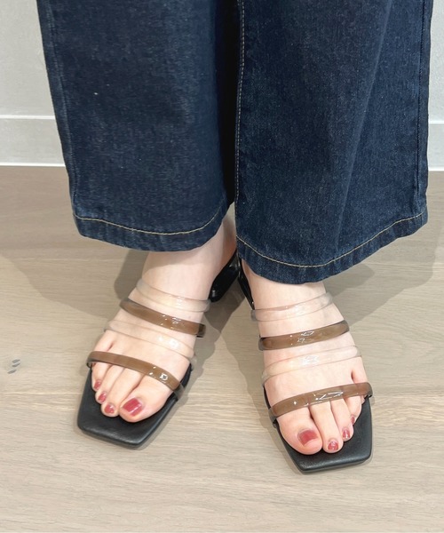 apres jour（アプレジュール）の「スクエアクリアヒールサンダル【ZOZOTOWN限定アイテム】（サンダル・レディース・アイボリー/ピンクベージュ/ブラック・SMALL/X-LARGE/MEDIUM/LARGE）」の7枚目の写真