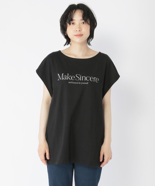 studio CLIP(スタディオクリップ)の「ロゴフレンチスリーブTシャツ(Tシャツ/カットソー・レディース・ブラック/ホワイト/ベージュ・FREE)」の10枚目の写真