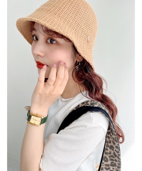 JUMELLE（ジュメロ）の「JMスクエアレザーウォッチ（アナログ腕時計・レディース・ブラック/グリーン・FREE）」の4枚目の写真