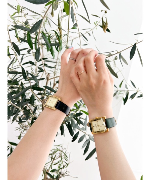 JUMELLE（ジュメロ）の「JMスクエアレザーウォッチ（アナログ腕時計・レディース・ブラック/グリーン・FREE）」の5枚目の写真