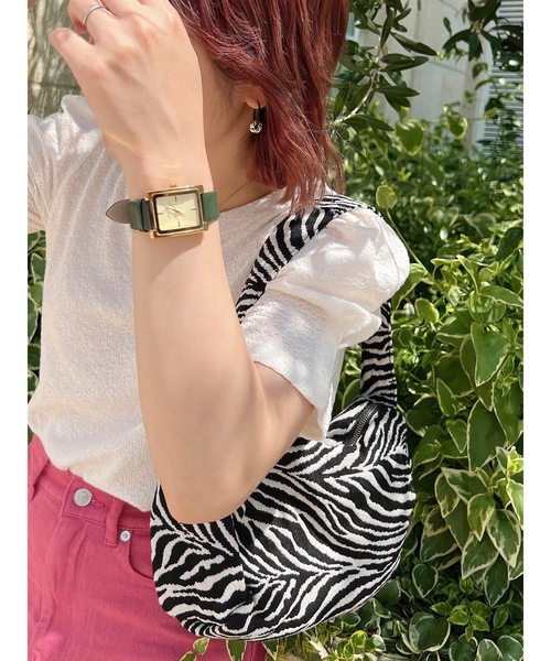 JUMELLE（ジュメロ）の「JMスクエアレザーウォッチ（アナログ腕時計・レディース・ブラック/グリーン・FREE）」の12枚目の写真