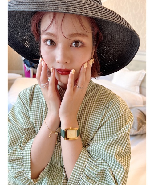 JUMELLE（ジュメロ）の「JMスクエアレザーウォッチ（アナログ腕時計・レディース・ブラック/グリーン・FREE）」の13枚目の写真