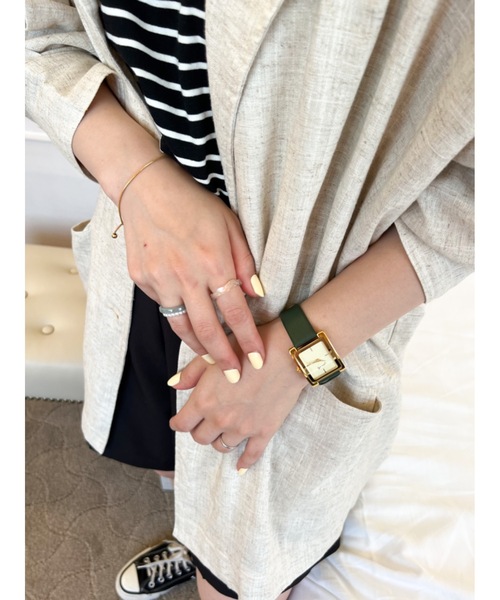 JUMELLE（ジュメロ）の「JMスクエアレザーウォッチ（アナログ腕時計・レディース・ブラック/グリーン・FREE）」の15枚目の写真