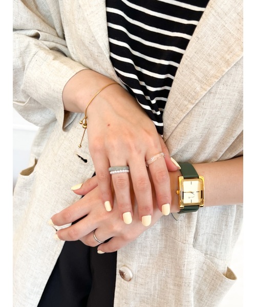 JUMELLE（ジュメロ）の「JMスクエアレザーウォッチ（アナログ腕時計・レディース・ブラック/グリーン・FREE）」の16枚目の写真