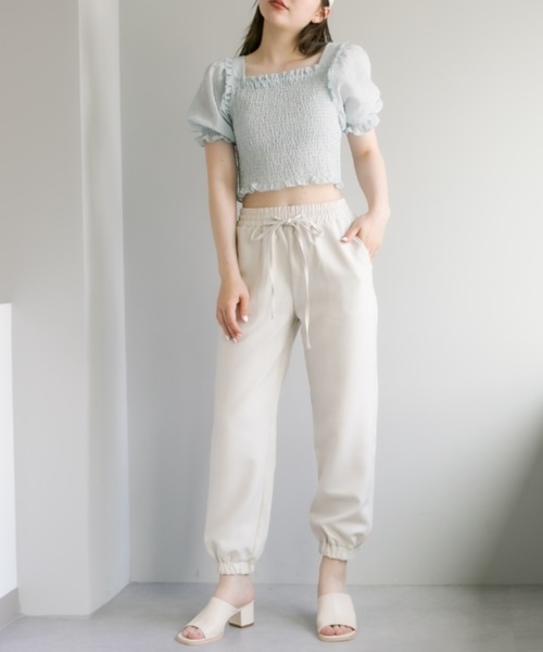 OLIVE des OLIVE（オリーブデオリーブ）の「スタイルアップジョガーパンツ（その他パンツ・レディース・ブラック/アイボリー・FREE）」の14枚目の写真