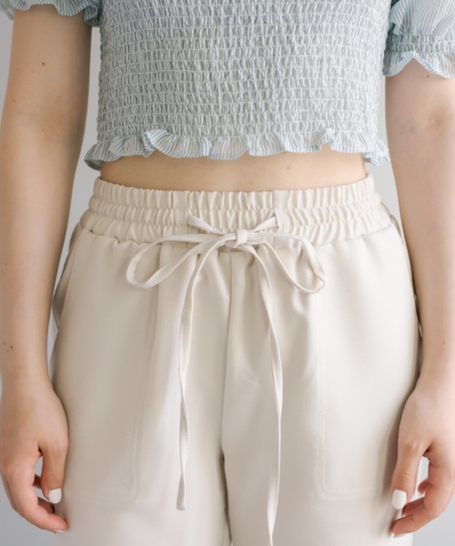 OLIVE des OLIVE（オリーブデオリーブ）の「スタイルアップジョガーパンツ（その他パンツ・レディース・ブラック/アイボリー・FREE）」の11枚目の写真