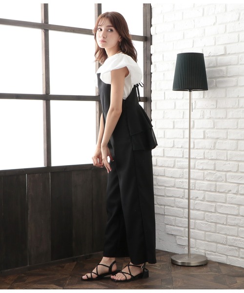 CHILLE（チル）の「バックフリルオールインワン（サロペット/オーバーオール・レディース・ブラック/ブルー・FREE）」の7枚目の写真