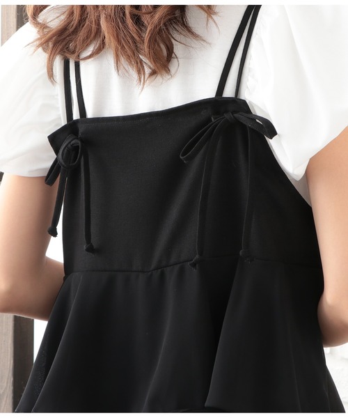 CHILLE（チル）の「バックフリルオールインワン（サロペット/オーバーオール・レディース・ブラック/ブルー・FREE）」の8枚目の写真