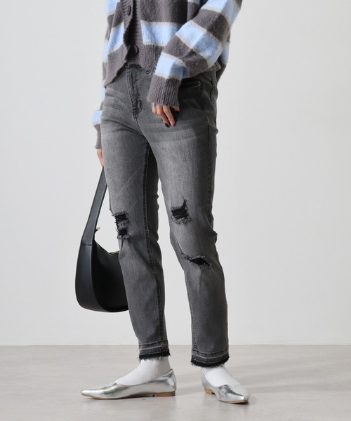d.i.a ダメージパンツ セール】【Y2Kストリート】チル感MAX！ダメージデニム（ユニセックス