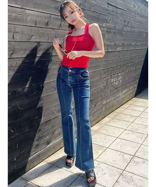 RESEXXY（リゼクシー）の「バッククロスニットタンク（タンクトップ・レディース・ブラック/ベージュ/レッド・FREE）」の10枚目の写真