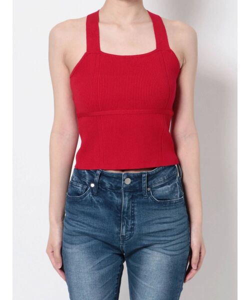 RESEXXY（リゼクシー）の「バッククロスニットタンク（タンクトップ・レディース・ブラック/ベージュ/レッド・FREE）」の5枚目の写真