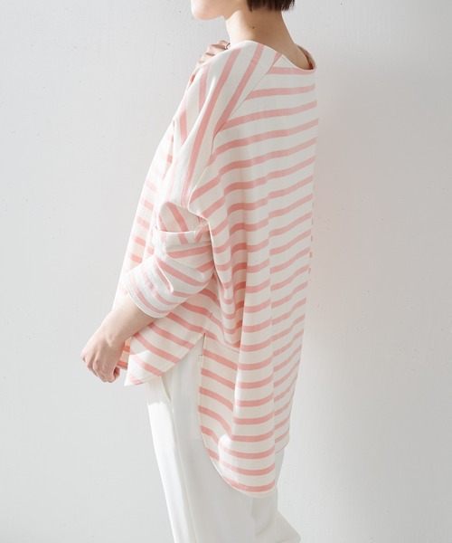 BEARDSLEY（ビアズリー）の「ボーダーカットソー（Tシャツ/カットソー・レディース・ピンク・FREE）」の4枚目の写真