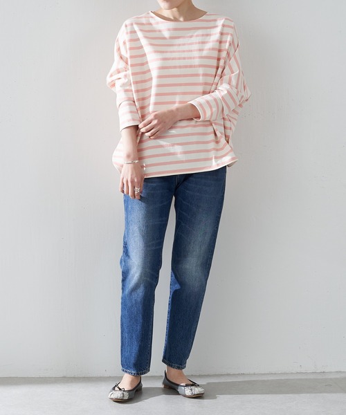 BEARDSLEY（ビアズリー）の「ボーダーカットソー（Tシャツ/カットソー・レディース・ピンク・FREE）」の5枚目の写真