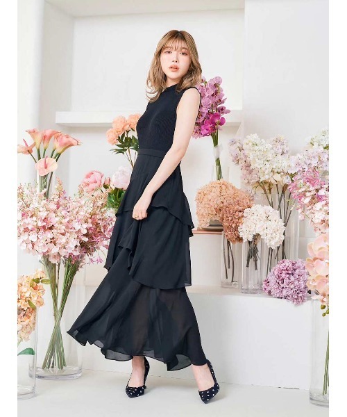 Darich(ダーリッチ)の「ドッキングフリルロングワンピース(ワンピース・レディース・ブラック/イエロー系その他/ライラック・FREE)」の10枚目の写真