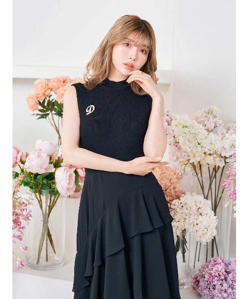 Darich(ダーリッチ)の「ドッキングフリルロングワンピース(ワンピース・レディース・ブラック/イエロー系その他/ライラック・FREE)」の7枚目の写真