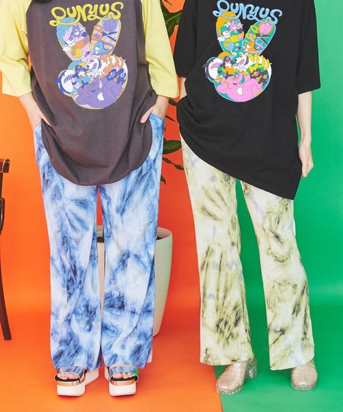 PUNYUS（プニュズ）の「タイダイ柄プリーツパンツ（その他パンツ・レディース・カーキ/ブルー・1/3/2/4）」の8枚目の写真