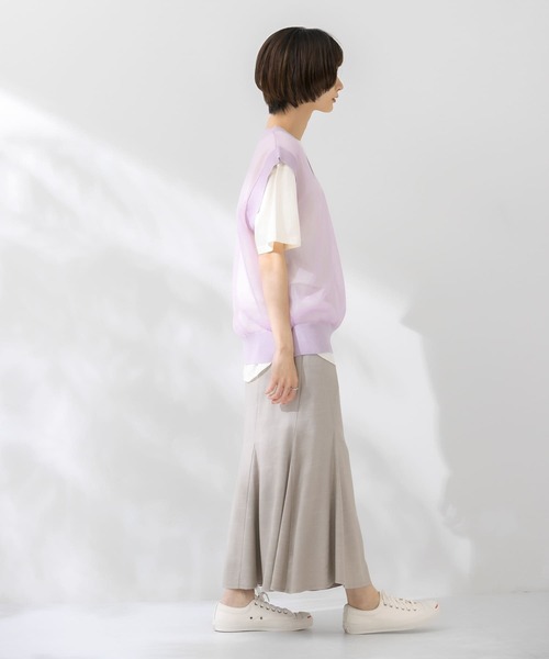 KBF（ケイビーエフ）の「シアーガラスニットベスト（ニット/セーター・レディース・ブルー/アイボリー/ライトピンク・ONE）」の16枚目の写真