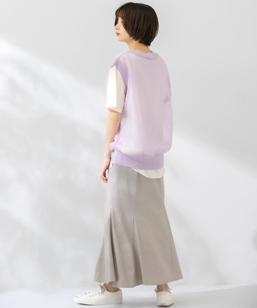 KBF（ケイビーエフ）の「シアーガラスニットベスト（ニット/セーター・レディース・ブルー/アイボリー/ライトピンク・ONE）」の17枚目の写真