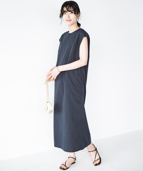 haco!(ハコ)の「かしこまりすぎずきちんと見せたい!そんなときにぴったりな パールボタンが華を添えてくれるすっきりシルエットワンピース(ワンピース・レディース・ネイビー/ブラウン・SMALL/MEDIUM/LARGE/X-LARGE)」の21枚目の写真