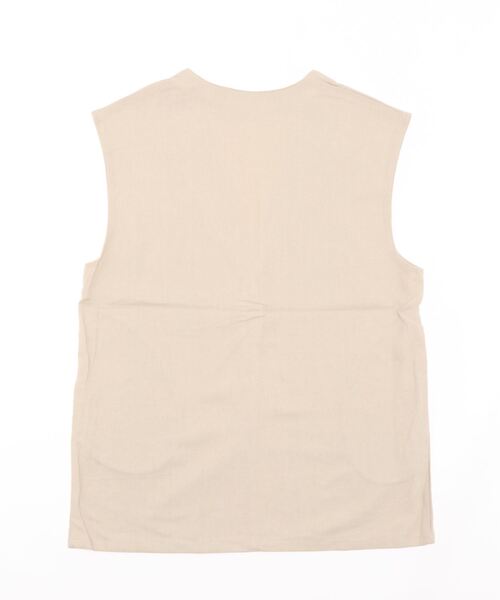 Samansa Mos2 blue（サマンサモスモスブルー）の「リネン混ジレ(セットアップ可)（ベスト・レディース・ベージュ/カーキ/チャコール・ﾌﾘ-）」の14枚目の写真