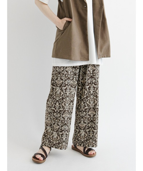 Samansa Mos2 blue（サマンサモスモスブルー）の「ダマスクプリントイージーパンツ（その他パンツ・レディース・カーキ/ブラウン/ブラック・ﾌﾘ-）」の3枚目の写真