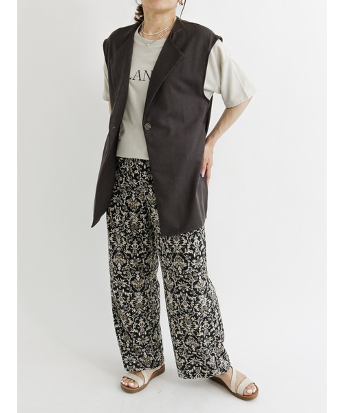 Samansa Mos2 blue（サマンサモスモスブルー）の「ダマスクプリントイージーパンツ（その他パンツ・レディース・カーキ/ブラウン/ブラック・ﾌﾘ-）」の5枚目の写真