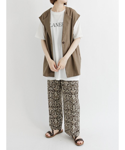 Samansa Mos2 blue（サマンサモスモスブルー）の「ダマスクプリントイージーパンツ（その他パンツ・レディース・カーキ/ブラウン/ブラック・ﾌﾘ-）」の7枚目の写真