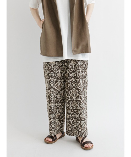 Samansa Mos2 blue（サマンサモスモスブルー）の「ダマスクプリントイージーパンツ（その他パンツ・レディース・カーキ/ブラウン/ブラック・ﾌﾘ-）」の8枚目の写真
