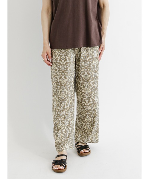 Samansa Mos2 blue（サマンサモスモスブルー）の「ダマスクプリントイージーパンツ（その他パンツ・レディース・カーキ/ブラウン/ブラック・ﾌﾘ-）」の10枚目の写真