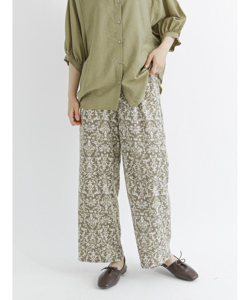 Samansa Mos2 blue（サマンサモスモスブルー）の「ダマスクプリントイージーパンツ（その他パンツ・レディース・カーキ/ブラウン/ブラック・ﾌﾘ-）」の17枚目の写真