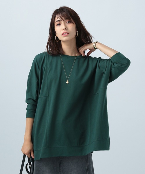 BAYFLOW(ベイフロー)の「キリカエポンチョプルオーバー(Tシャツ/カットソー・レディース・ホワイト/ブラック/グリーン/モカ・FREE)」の4枚目の写真