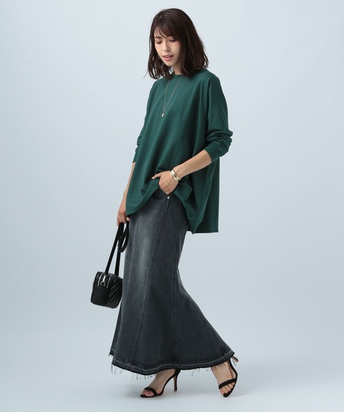 BAYFLOW(ベイフロー)の「キリカエポンチョプルオーバー(Tシャツ/カットソー・レディース・ホワイト/ブラック/グリーン/モカ・FREE)」の19枚目の写真