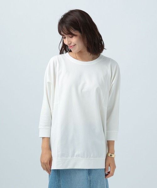 BAYFLOW(ベイフロー)の「キリカエポンチョプルオーバー(Tシャツ/カットソー・レディース・ホワイト/ブラック/グリーン/モカ・FREE)」の9枚目の写真