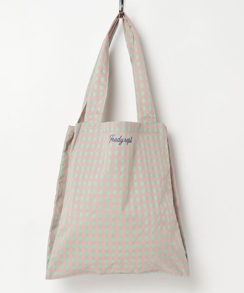 fredy repit（フレディレピ）の「カラーギンガムパーテーション トートバッグ（トートバッグ・レディース・ブラック系その他/グリーン系その他/ブルー系その他/ピンク系その他/グリーン系その他2・FREE）」の4枚目の写真