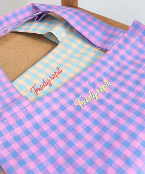 fredy repit（フレディレピ）の「カラーギンガムパーテーション トートバッグ（トートバッグ・レディース・ブラック系その他/グリーン系その他/ブルー系その他/ピンク系その他/グリーン系その他2・FREE）」の11枚目の写真