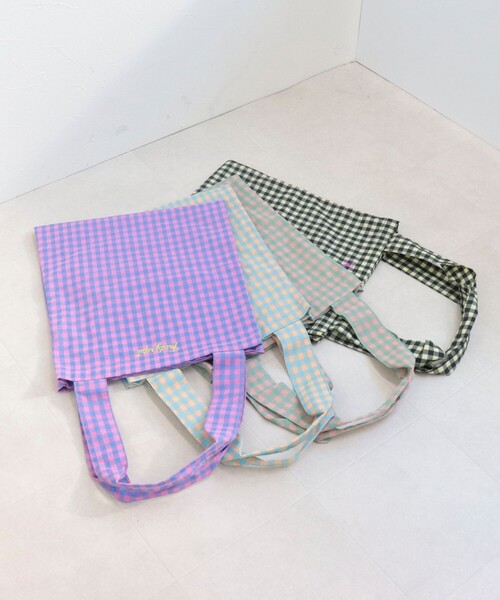 fredy repit（フレディレピ）の「カラーギンガムパーテーション トートバッグ（トートバッグ・レディース・ブラック系その他/グリーン系その他/ブルー系その他/ピンク系その他/グリーン系その他2・FREE）」の12枚目の写真