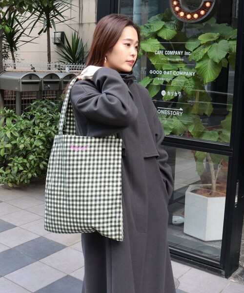 fredy repit（フレディレピ）の「カラーギンガムパーテーション トートバッグ（トートバッグ・レディース・ブラック系その他/グリーン系その他/ブルー系その他/ピンク系その他/グリーン系その他2・FREE）」の13枚目の写真