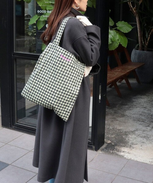 fredy repit（フレディレピ）の「カラーギンガムパーテーション トートバッグ（トートバッグ・レディース・ブラック系その他/グリーン系その他/ブルー系その他/ピンク系その他/グリーン系その他2・FREE）」の14枚目の写真