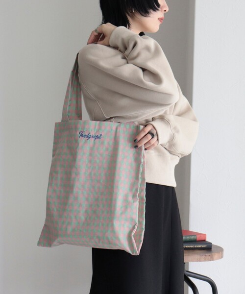 fredy repit（フレディレピ）の「カラーギンガムパーテーション トートバッグ（トートバッグ・レディース・ブラック系その他/グリーン系その他/ブルー系その他/ピンク系その他/グリーン系その他2・FREE）」の20枚目の写真