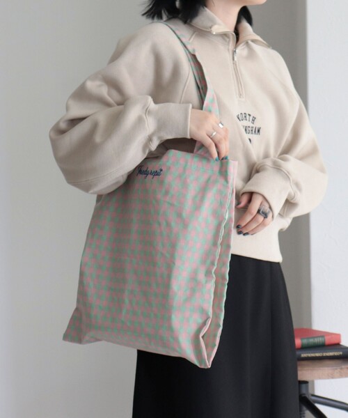 fredy repit（フレディレピ）の「カラーギンガムパーテーション トートバッグ（トートバッグ・レディース・ブラック系その他/グリーン系その他/ブルー系その他/ピンク系その他/グリーン系その他2・FREE）」の21枚目の写真