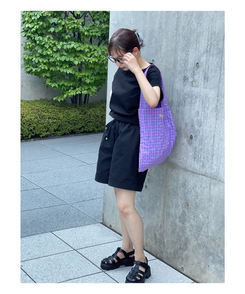fredy repit（フレディレピ）の「カラーギンガムパーテーション トートバッグ（トートバッグ・レディース・ブラック系その他/グリーン系その他/ブルー系その他/ピンク系その他/グリーン系その他2・FREE）」の7枚目の写真