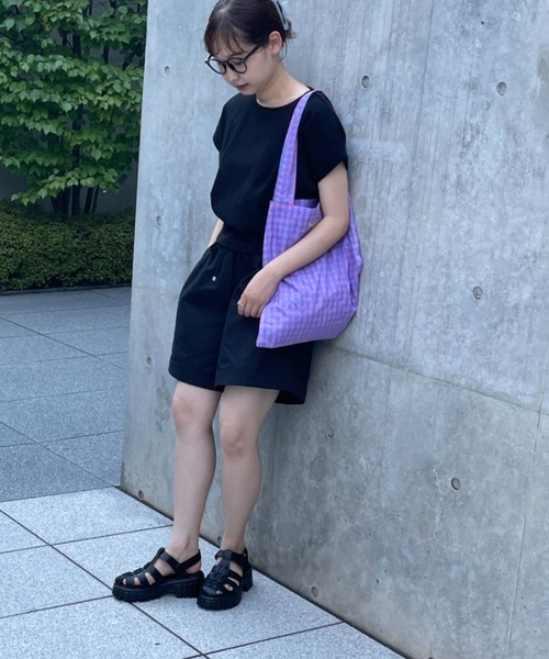 fredy repit（フレディレピ）の「カラーギンガムパーテーション トートバッグ（トートバッグ・レディース・ブラック系その他/グリーン系その他/ブルー系その他/ピンク系その他/グリーン系その他2・FREE）」の8枚目の写真